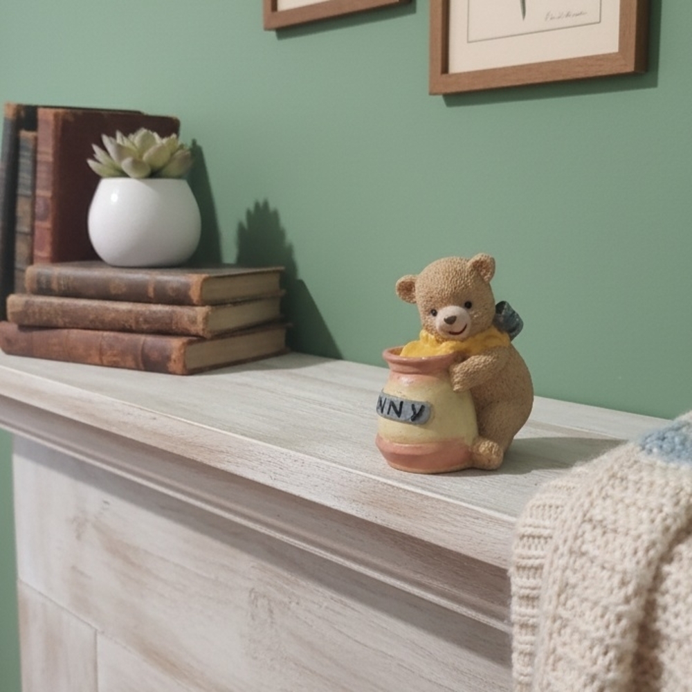 Teddy Bear with Honey Pot Figurine